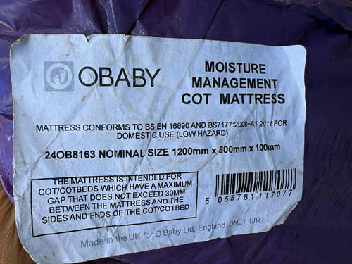 Obaby moisture management cot - moisture,